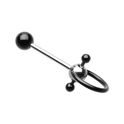 Colorline PVD Double Ball Slave Barbell Ring Barbell Impulse Piercings Black