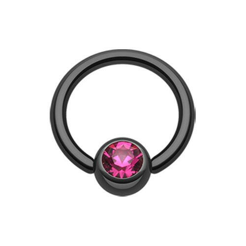 Colorline PVD Gem Ball Captive Bead Ring Captive Bead Impulse Piercings 5/16" (8mm) 5/32" (4mm) Black/Pink