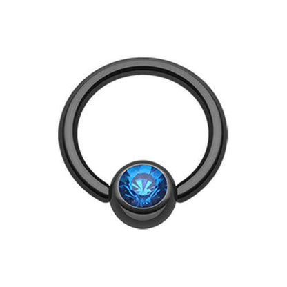 Colorline PVD Gem Ball Captive Bead Ring Captive Bead Impulse Piercings 5/16" (8mm) 5/32" (4mm) Black/Blue