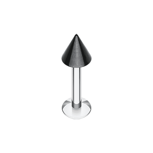 Colorline PVD Spike Top Steel Labret Labret Impulse Piercings 5/16" (8mm) 5/32" (4mm) Black