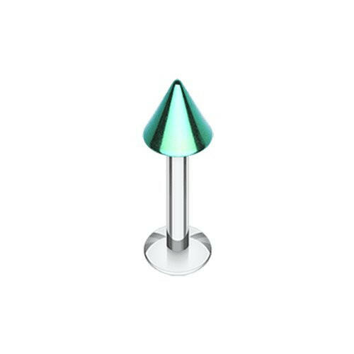 Colorline PVD Spike Top Steel Labret Labret Impulse Piercings 5/16" (8mm) 5/32" (4mm) Green