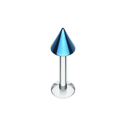 Colorline PVD Spike Top Steel Labret Labret Impulse Piercings 5/16" (8mm) 1/8" (3mm) Blue