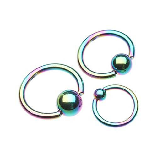 Colorline PVD Steel Captive Bead Ring Captive Bead Impulse Piercings 20 GA (0.8mm) 5/16" (8mm) 1/8" (3mm)