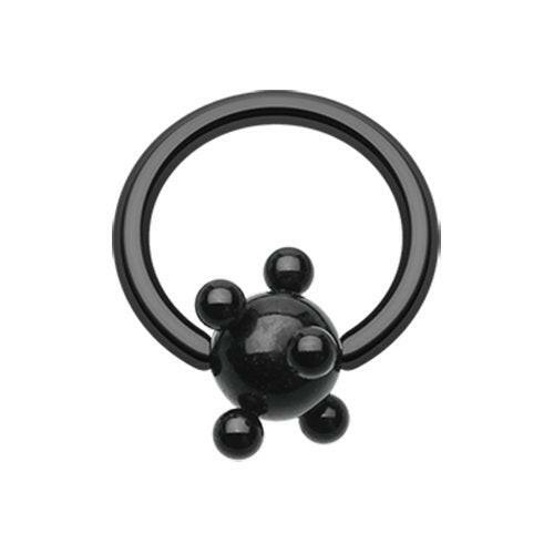 Colorline PVD Studded Ball Captive Bead Ring Captive Bead Impulse Piercings 3/8" (10mm) 5/32" (4mm) Black