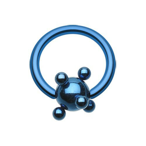 Colorline PVD Studded Ball Captive Bead Ring Captive Bead Impulse Piercings 3/8" (10mm) 5/32" (4mm) Blue