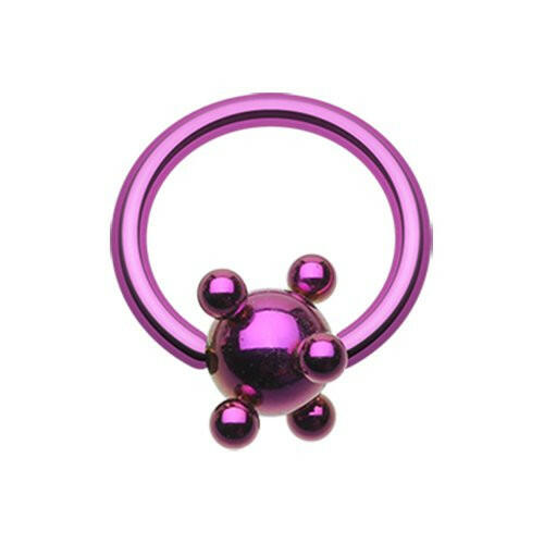 Colorline PVD Studded Ball Captive Bead Ring Captive Bead Impulse Piercings 3/8" (10mm) 5/32" (4mm) Purple