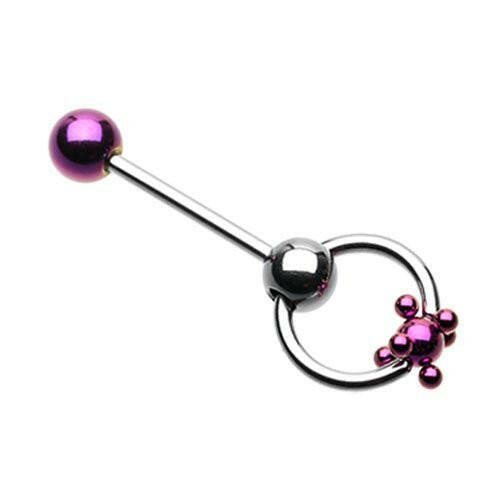 Colorline PVD Studded Ball Slave Barbell Ring Barbell Impulse Piercings Purple