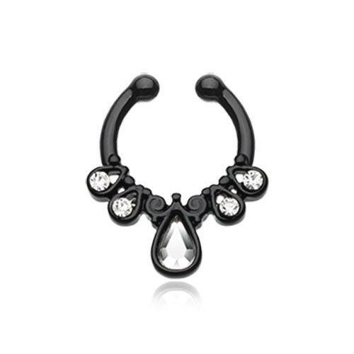 Colorline Radiant Kao Fake Septum Clip-On Ring Fake Septum Ring Impulse Piercings Black/Clear