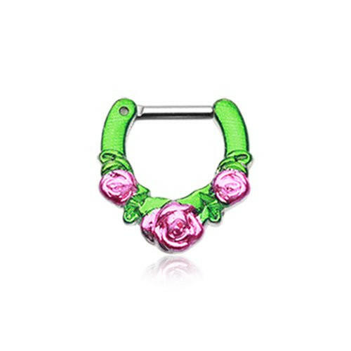 Colorline Rose Garden Icon Septum Clicker Septum Ring Impulse Piercings