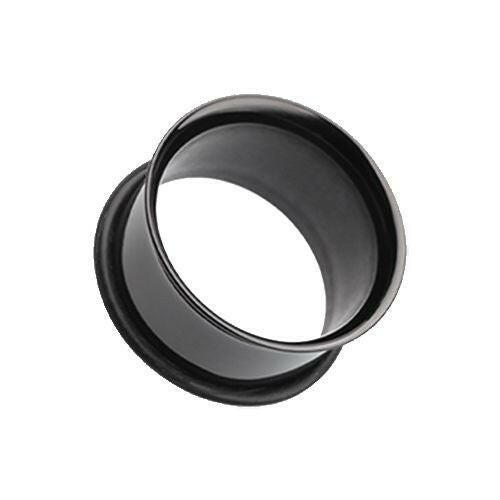 Colorline Single Flared Ear Gauge Tunnel Plug Earrings Plug Earrings Impulse Piercings 10 GA (2.4mm) Black