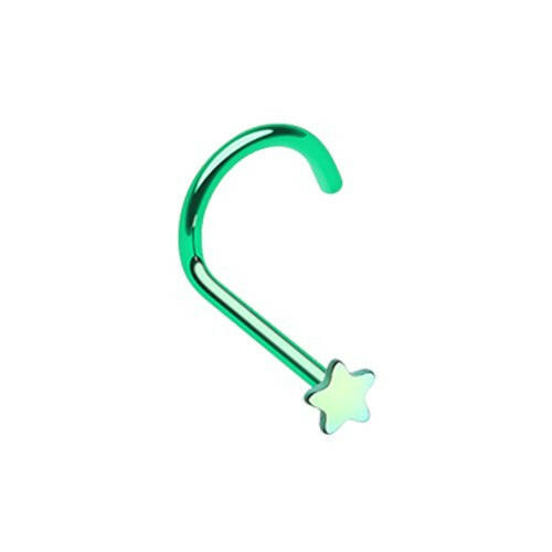 Colorline Star Nose Screw Ring Nose Ring Impulse Piercings 20 gauge (0.8mm) Green