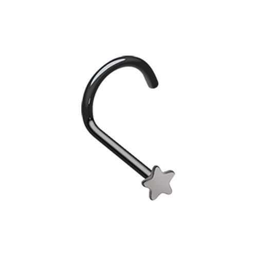 Colorline Star Nose Screw Ring Nose Ring Impulse Piercings 20 gauge (0.8mm) Black