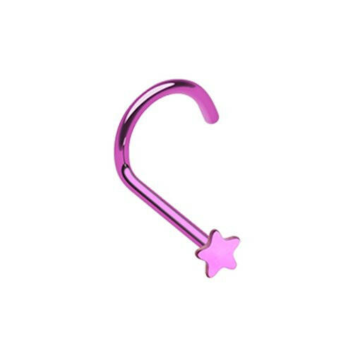 Colorline Star Nose Screw Ring Nose Ring Impulse Piercings 20 gauge (0.8mm) Purple