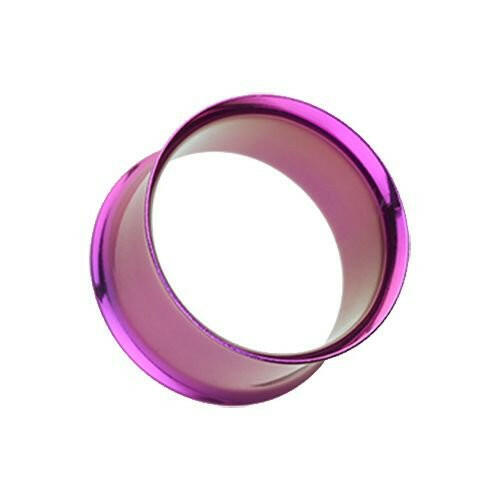 Colorline Steel Double Flared Ear Gauge Tunnel Plug Earrings Plug Earrings Impulse Piercings 10 GA (2.4mm) Purple