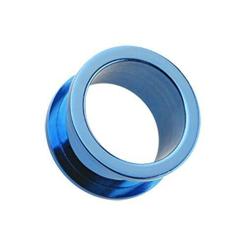 Colorline Steel Screw-Fit Ear Gauge Tunnel Plug Earrings Plug Earrings Impulse Piercings 10 GA (2.4mm) Blue