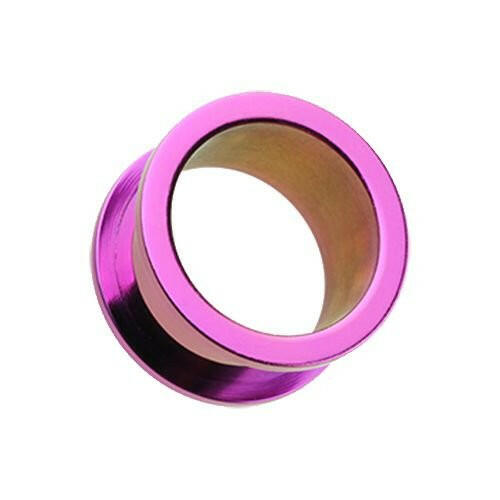 Colorline Steel Screw-Fit Ear Gauge Tunnel Plug Earrings Plug Earrings Impulse Piercings 10 GA (2.4mm) Purple