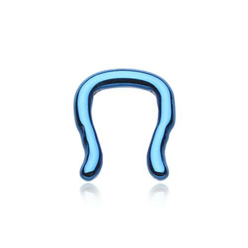 Colorline Steel Septum Ring Septum Ring Impulse Piercings 16 GA (1.2mm) Blue