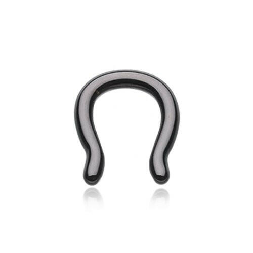 Colorline Steel Septum Ring Septum Ring Impulse Piercings 16 GA (1.2mm) Black