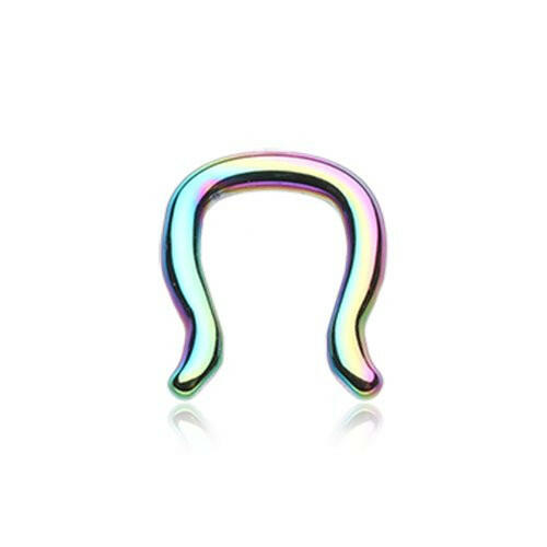 Colorline Steel Septum Ring Septum Ring Impulse Piercings 16 GA (1.2mm) Rainbow