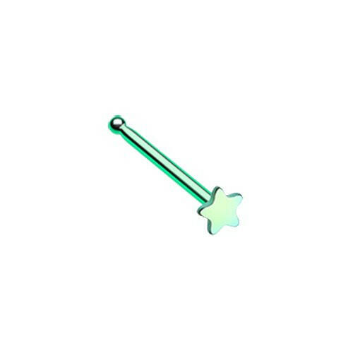 Colorline Steel Star Nose Stud Ring Nose Ring Impulse Piercings 20 gauge (0.8mm) Green