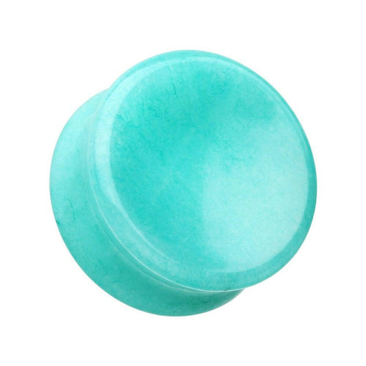 Concave Amazonite Natural Stone Double Flared Ear Gauge Plug Earrings Plug Earrings Impulse Piercings 2 GA (6.5mm)