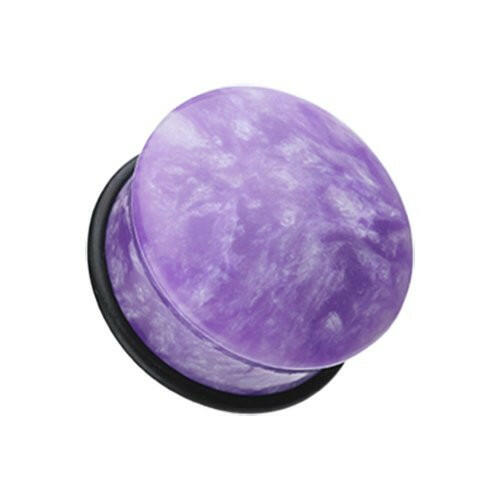 Convex Purple Howlite Single Flared Ear Gauge Plug Earrings Plug Earrings Impulse Piercings 7/16" (11mm)