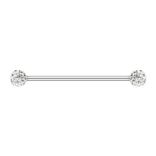 Copy of Multi-Sprinkle Dot Multi Gem Industrial Barbell Industrial Barbell Impulse Piercings 1-3/8" (35mm) 3/16" (5mm) Clear