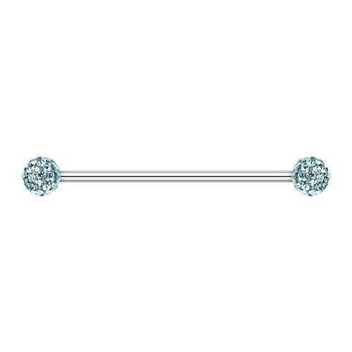 Copy of Multi-Sprinkle Dot Multi Gem Industrial Barbell Industrial Barbell Impulse Piercings 1-1/4" (32mm) 1/4" (6mm) Aqua