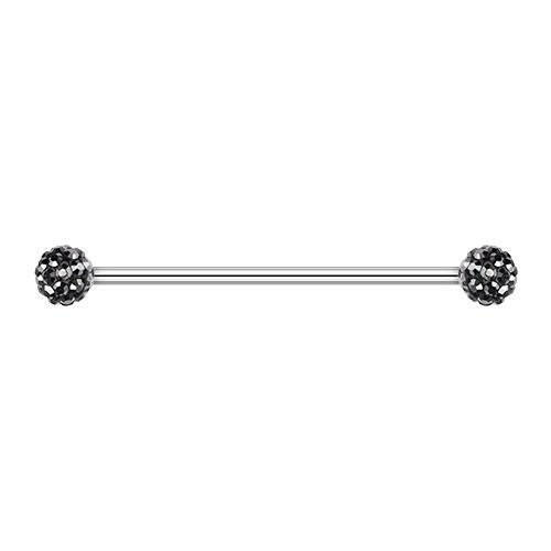 Copy of Multi-Sprinkle Dot Multi Gem Industrial Barbell Industrial Barbell Impulse Piercings 1-1/4" (32mm) 1/4" (6mm) Hematite