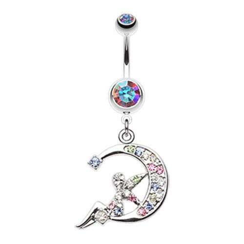 Crescent Moon Fairy Belly Button Ring Navel Ring Impulse Piercings