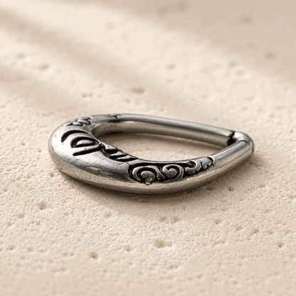 Stainless Steel Crescent Moon Teardrop Seamless Ring - Skin Metals