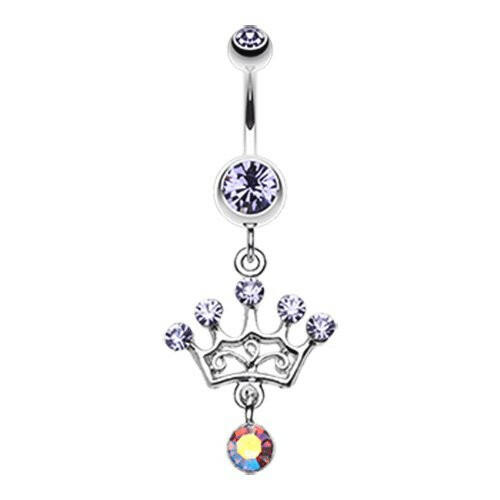 Crown Gem Sparkle Belly Button Ring Navel Ring Impulse Piercings Tanzanite