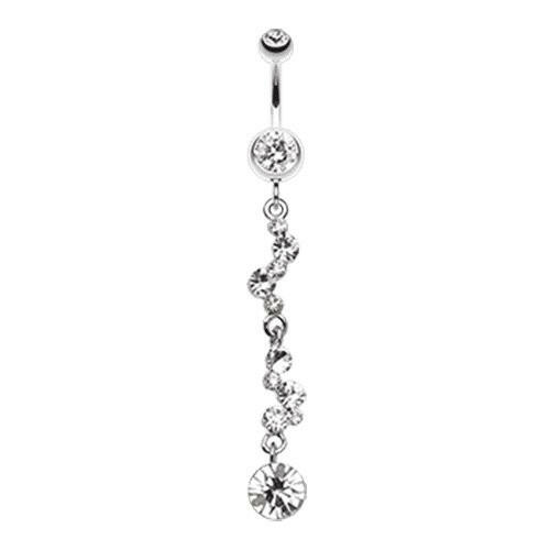 Crystal Journey Swirl Belly Button Ring Navel Ring Impulse Piercings Clear