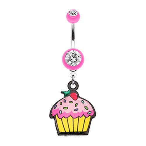 Cupcake sweets Belly Button Ring Navel Ring Impulse Piercings Pink