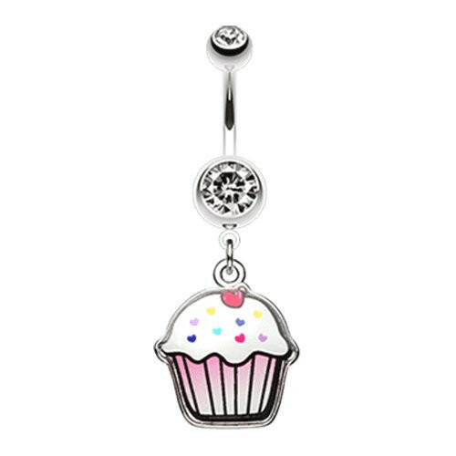 Cute Cupcake Belly Button Ring Navel Ring Impulse Piercings Clear