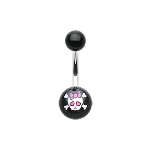 Cute Emo Skull Acrylic Logo Belly Button Ring Navel Ring Impulse Piercings