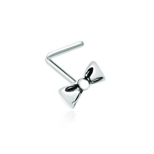 Cutesy Bow-Tie L-Shape Nose Ring Nose Ring Impulse Piercings