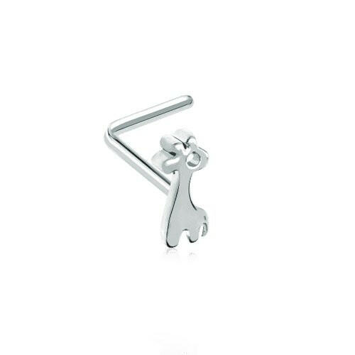 Dainty Baby Giraffe Calf L-Shape Nose Ring Nose Ring Impulse Piercings