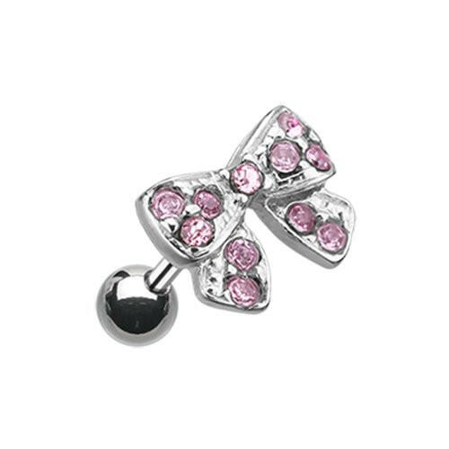 Dainty Bow-Tie Cartilage Tragus Earring Cartilage Earring Impulse Piercings Pink