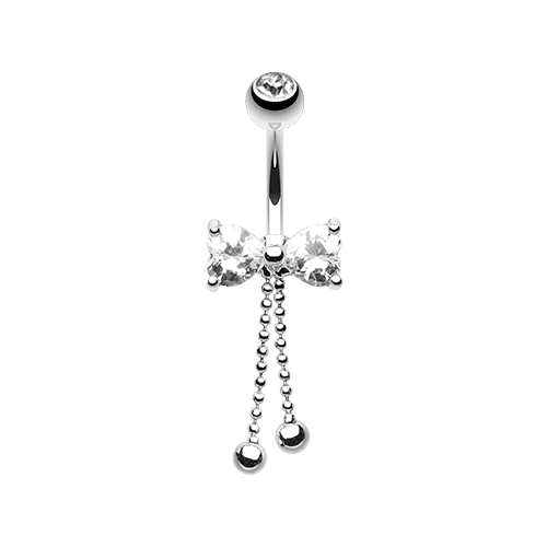 Dainty Bow-Tie Charm Cubic Zirconia Belly Button Ring Navel Ring Impulse Piercings