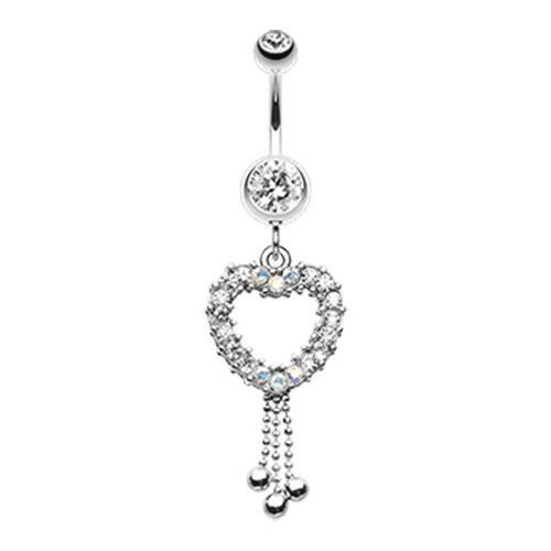 Dainty Dazzle Heart Belly Button Ring Navel Ring Impulse Piercings