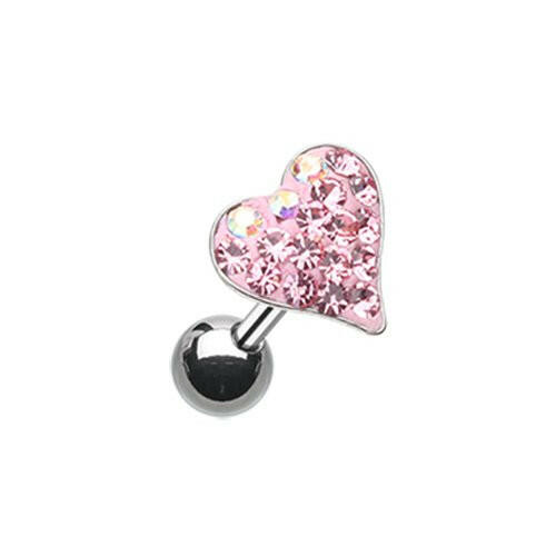 Dainty Heart Multi-Sprinkle Dot Multi-Gem Cartilage Tragus Earring Cartilage Earring Impulse Piercings Pink