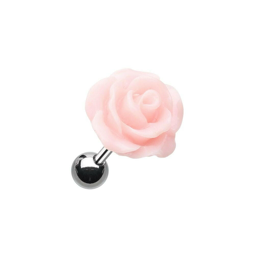 Dainty Rose Cartilage Tragus Earring Cartilage Earring Impulse Piercings Pink