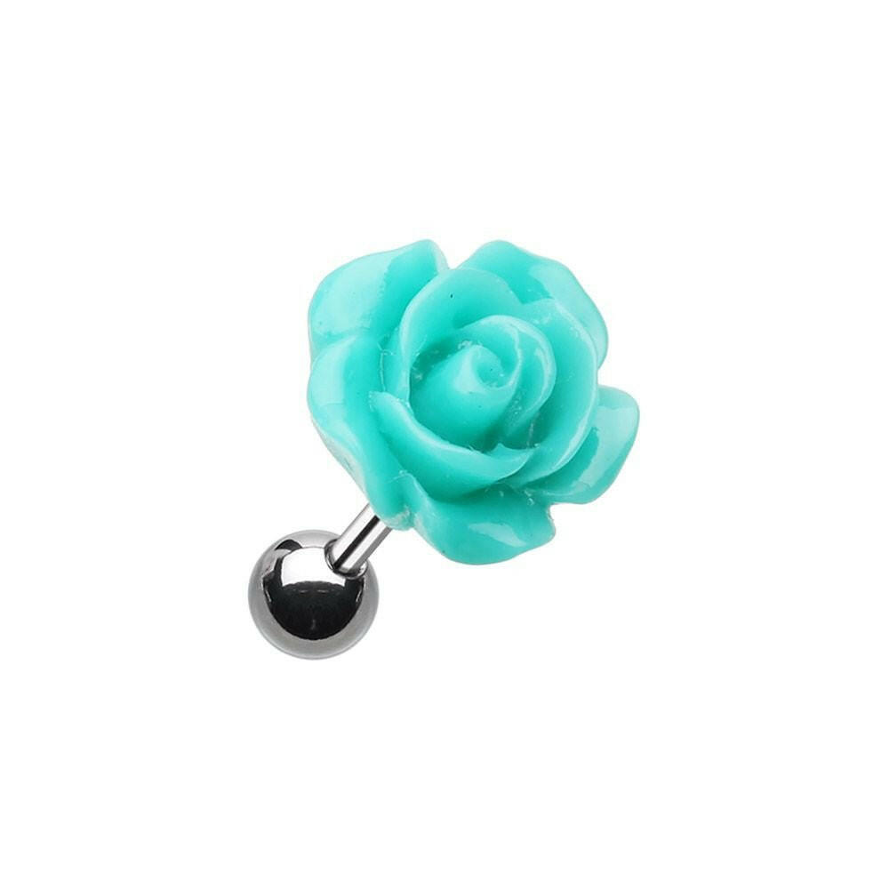 Dainty Rose Cartilage Tragus Earring Cartilage Earring Impulse Piercings Light Blue