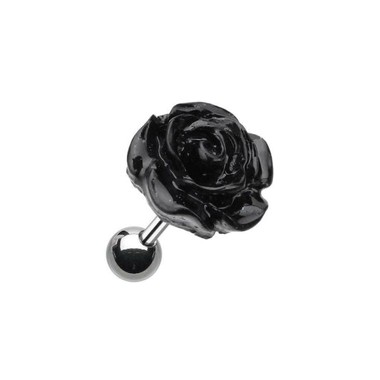 Dainty Rose Cartilage Tragus Earring Cartilage Earring Impulse Piercings Black