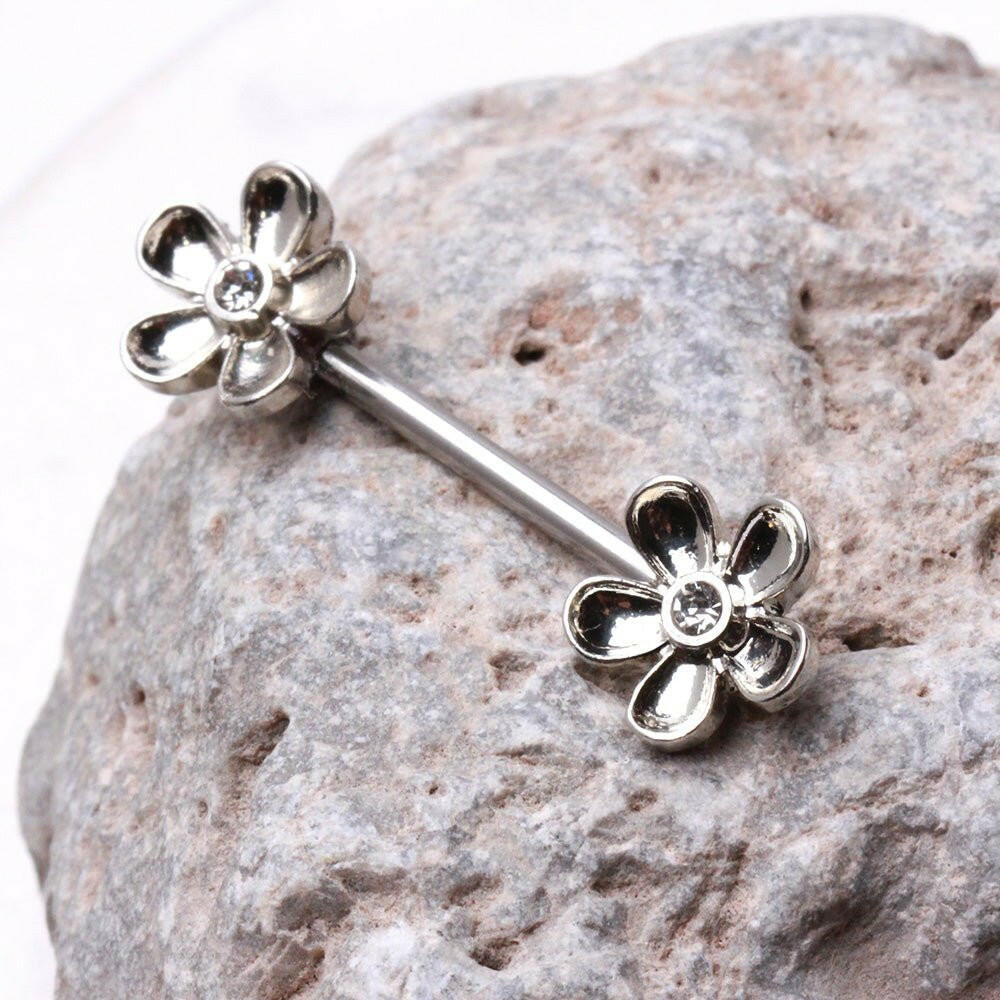 Daisy Flower Nipple Bar Nipple Ring Impulse Piercings