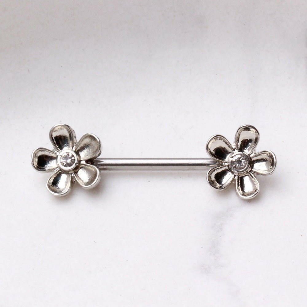 Daisy Flower Nipple Bar Nipple Ring Impulse Piercings