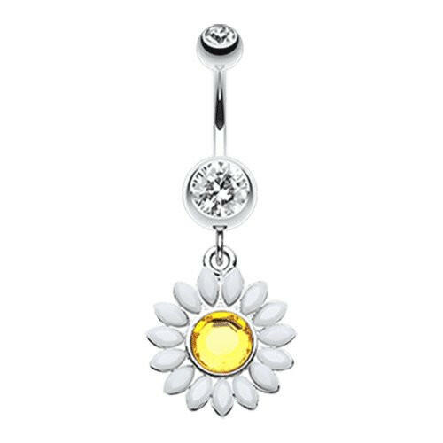 Daisy Marquise Flower Belly Button Ring Navel Ring Impulse Piercings