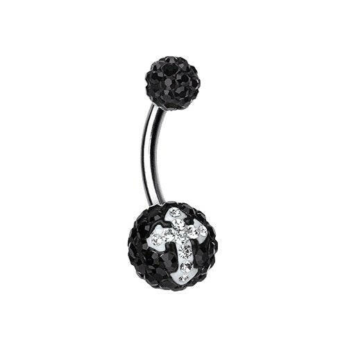 Dark Glint Cross Multi-Sprinkle Dot Belly Button Ring Navel Ring Impulse Piercings