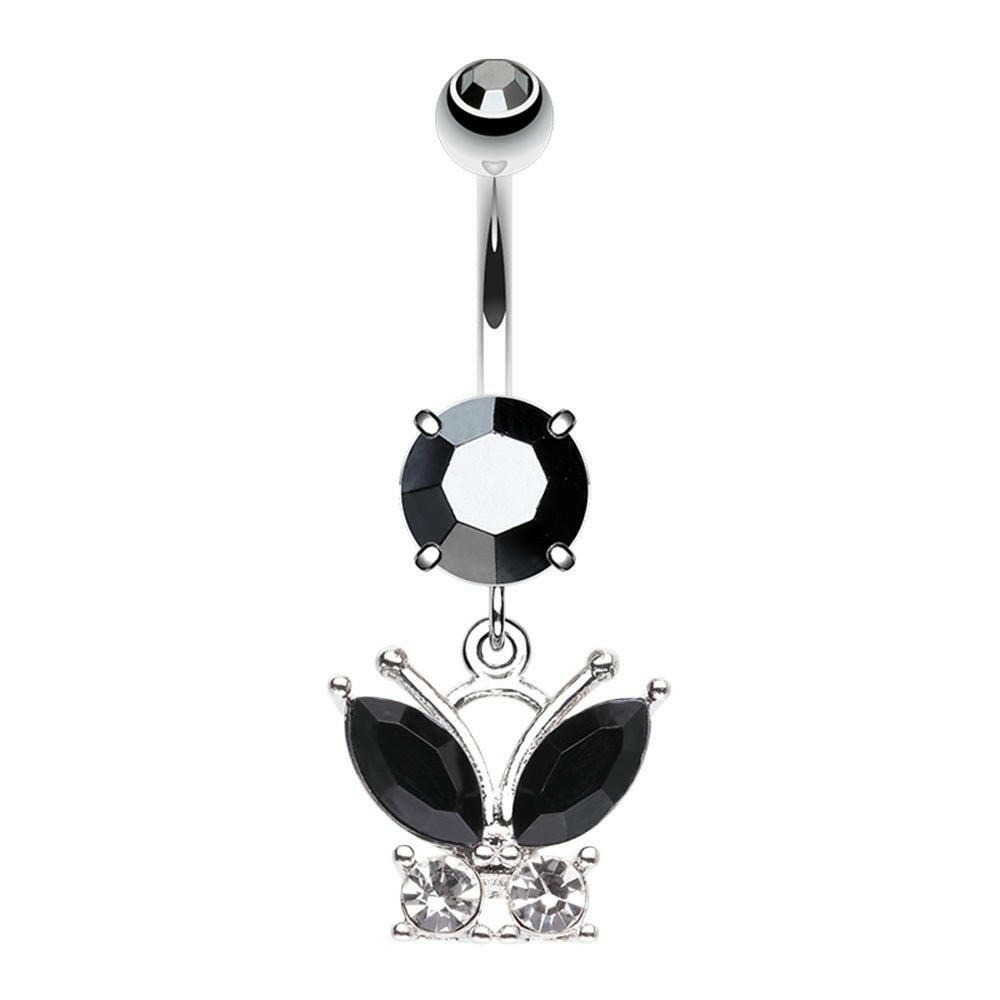 Dark Midnight Butterfly Belly Button Ring belly ring Impulse Piercings